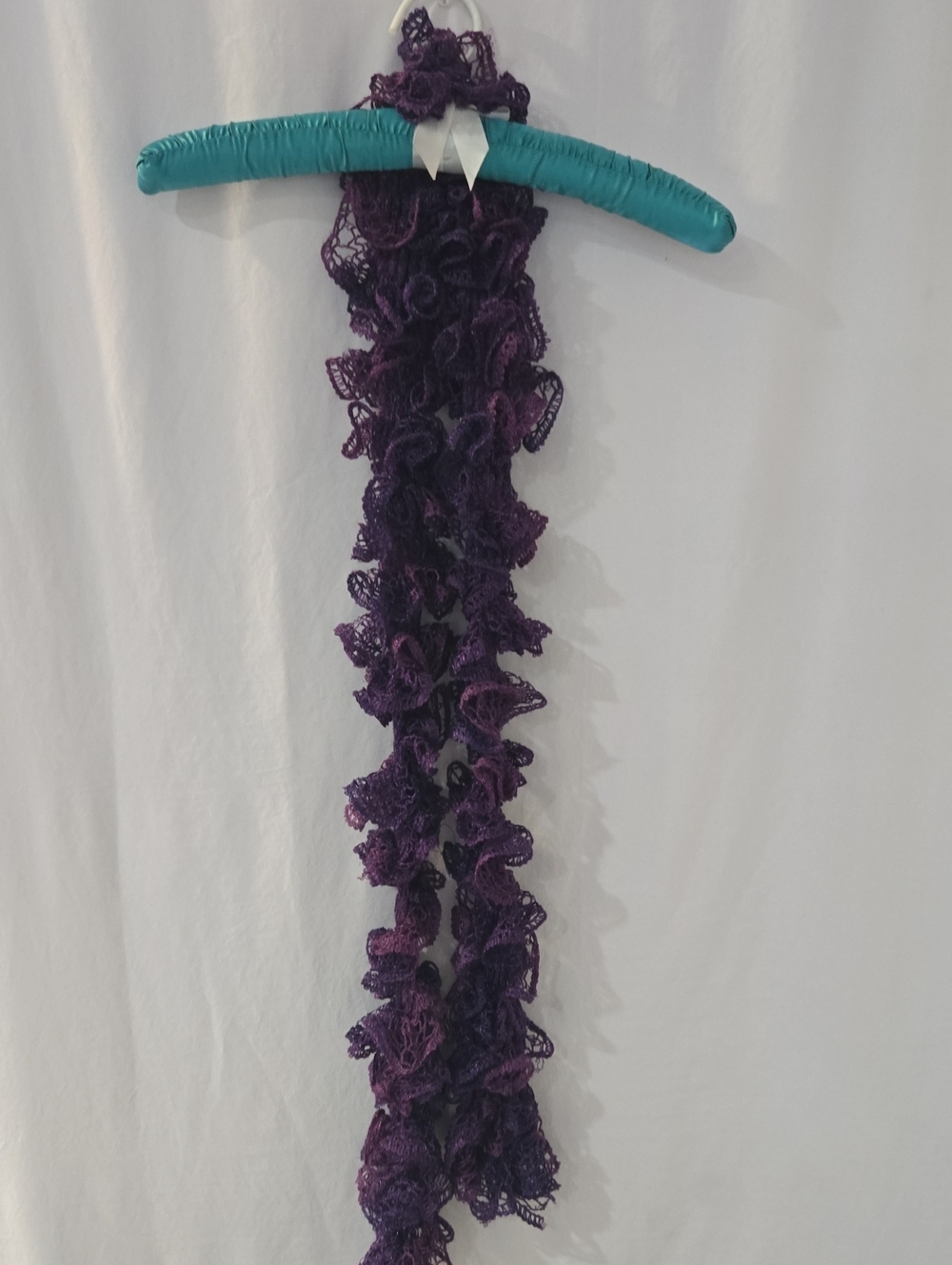 Purple Ruffled Knit Scarf - Women Accessories